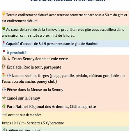 Au Fil De La Semoy Дом отдыха *